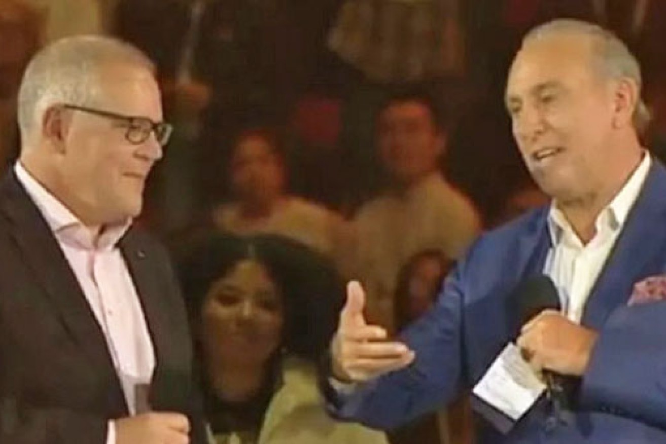 Prime Minister Scott Morrison with Pastor Brian Houston.