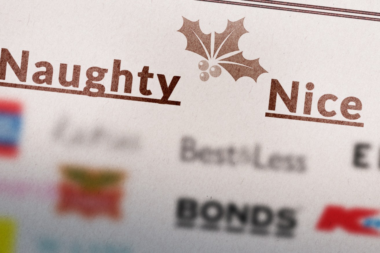 Big brands have been ranked on a 'naughty or nice' list – but the naughty ones don't want to comment. 