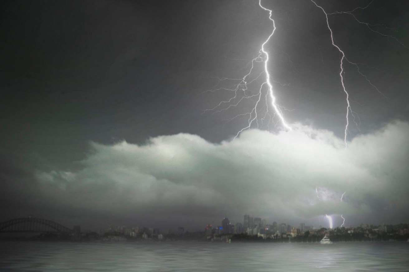 Robin Moon posted on a Facebook weather watchers site it's "a lightning type of evening over Sydney Harbour". 