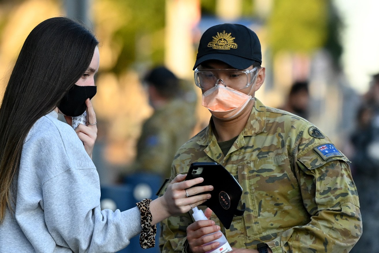 Soldiers have been helping police in New South Wales, the worst-hit place in Australia's third wave. 