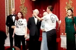 Activists force King waxwork to eat cake
