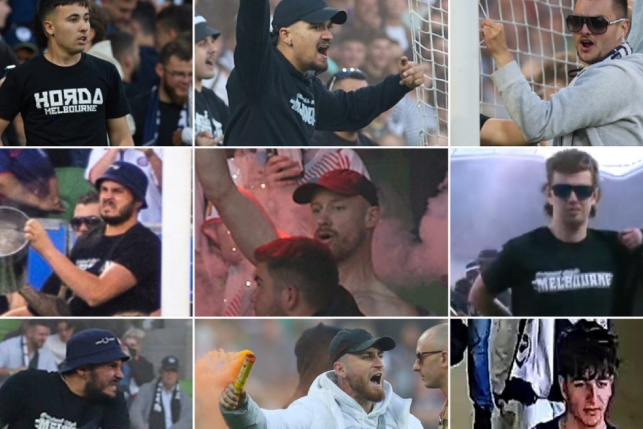 Police are seeking to identify several people over a pitch invasion at the A-League derby.
