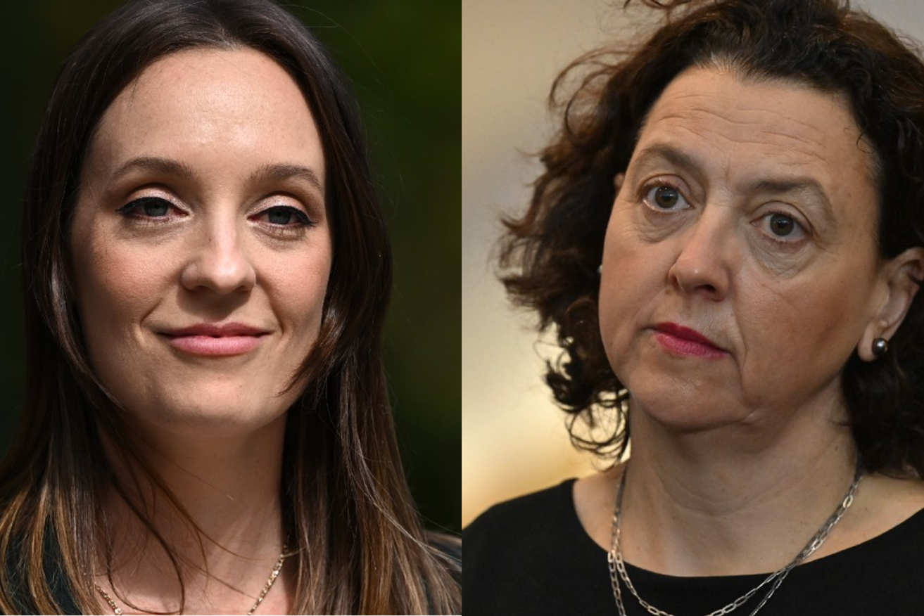 There's no love lost between aide Sally Rugg (l) and Kooyong MP Monique Ryan. 