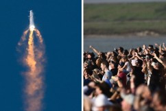 World's biggest rocket lifts off – then explodes