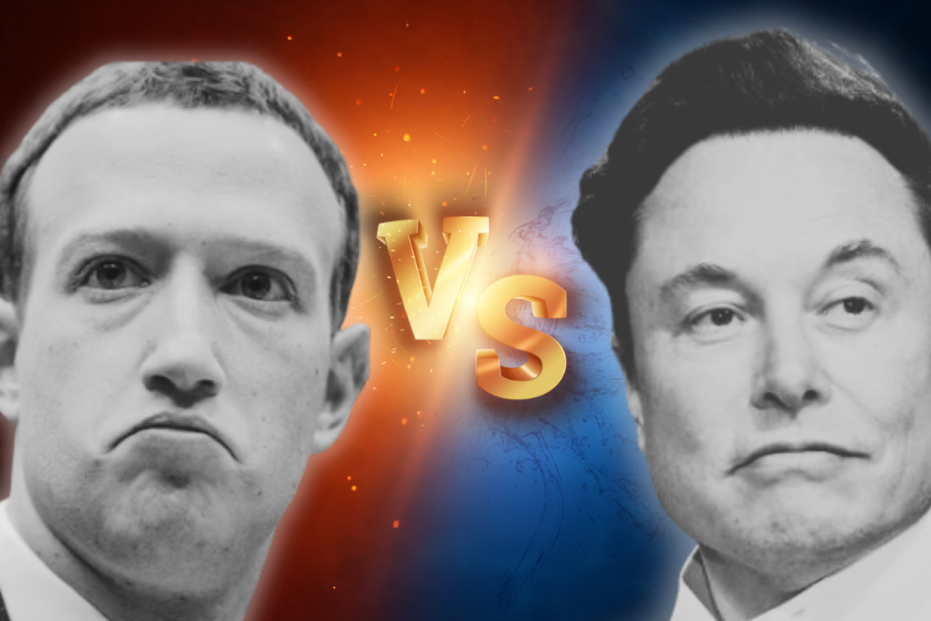 Mark Zuckerberg and Elon Musk are exchanging barbs on their rival social media outlets.