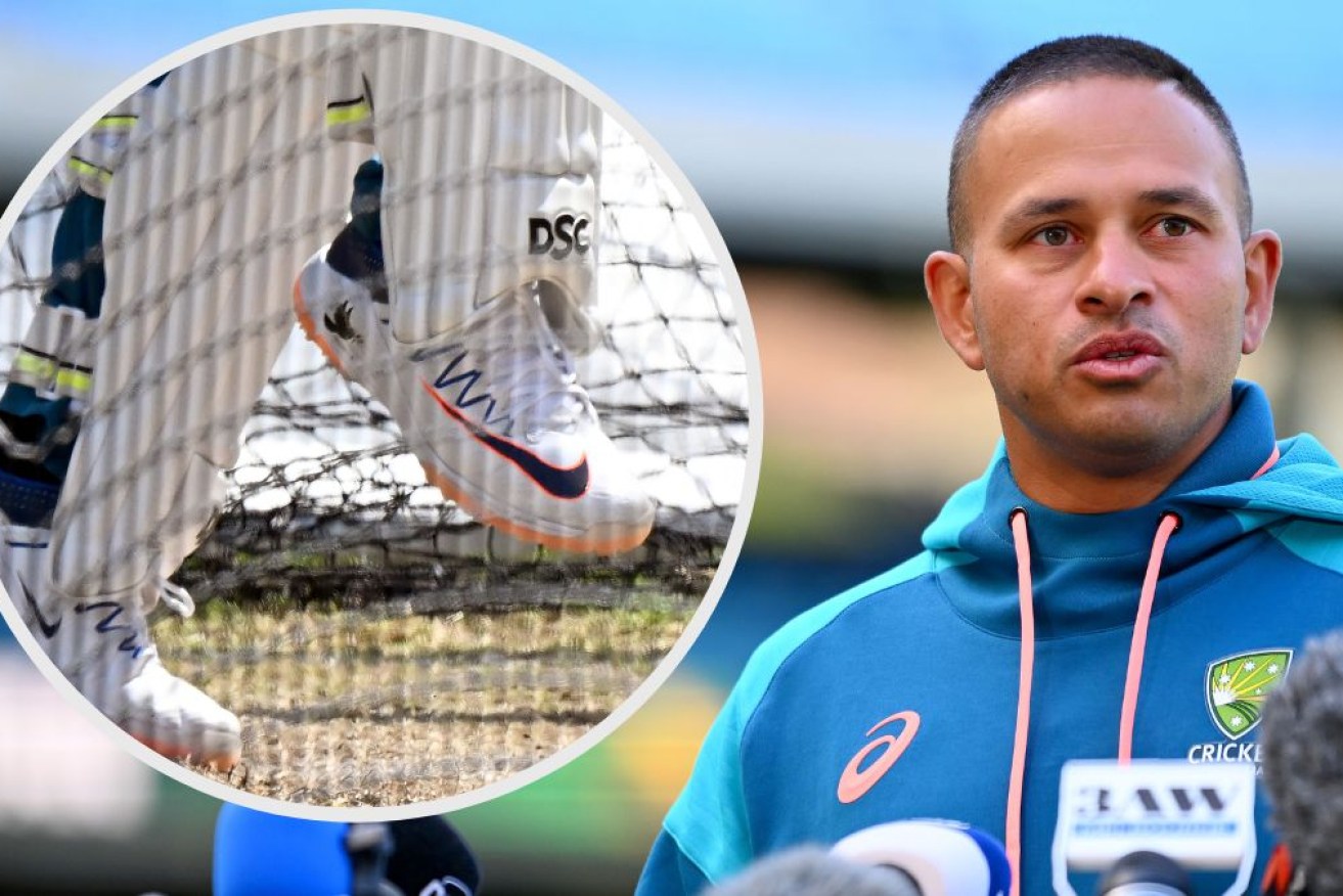 Usman Khawaja has turned his boot protest into a T-shirt spin-off.