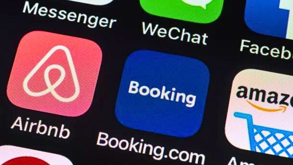 pictured is Booking.com and Airbnb