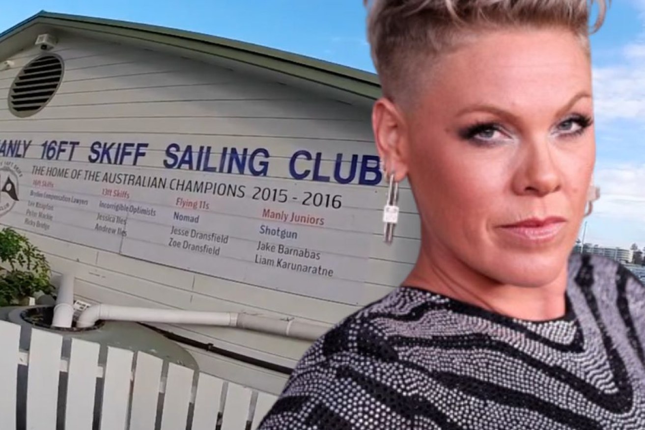 Pink had made a booking at the Manly Skiff Sailing Club.