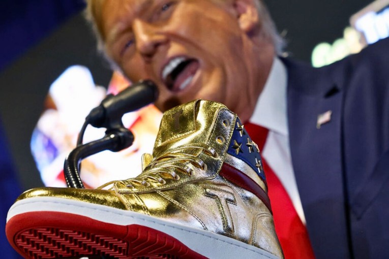 Donald Trump’s $600 gold sneakers sell out