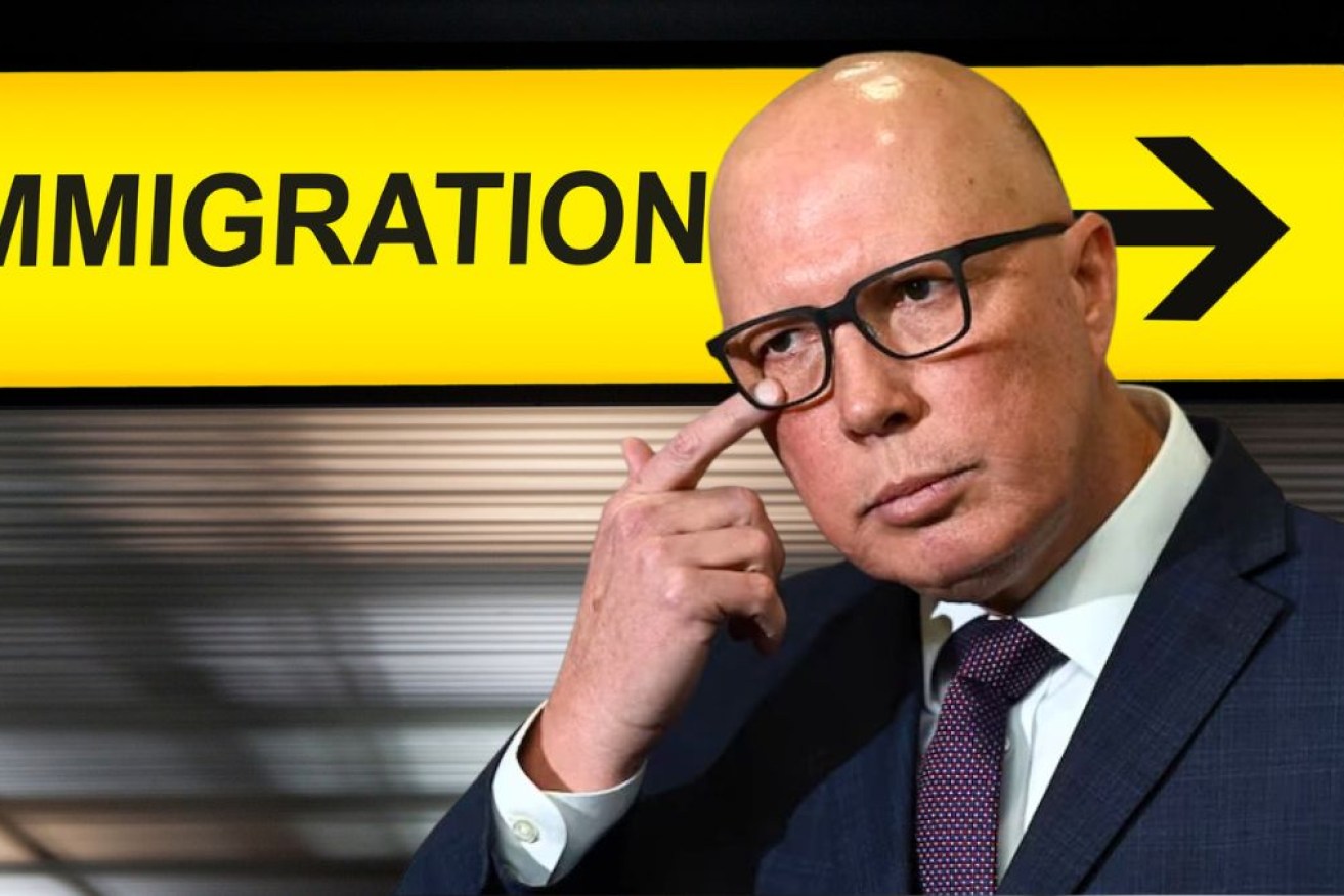 Peter Dutton is avoiding questions on his immigration targets.
