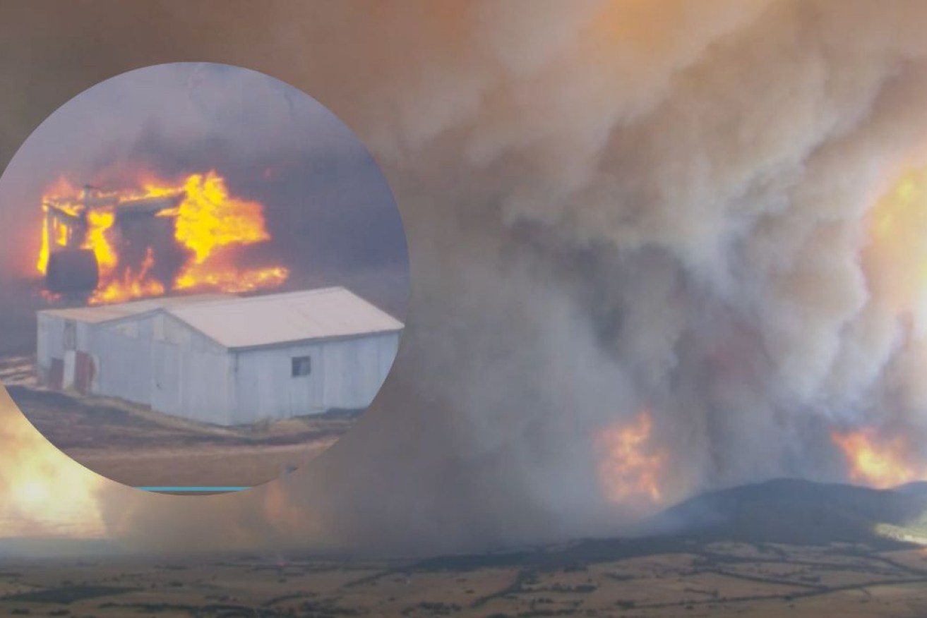 Fires are burning in Victoria's west where 30 communities are under threat.