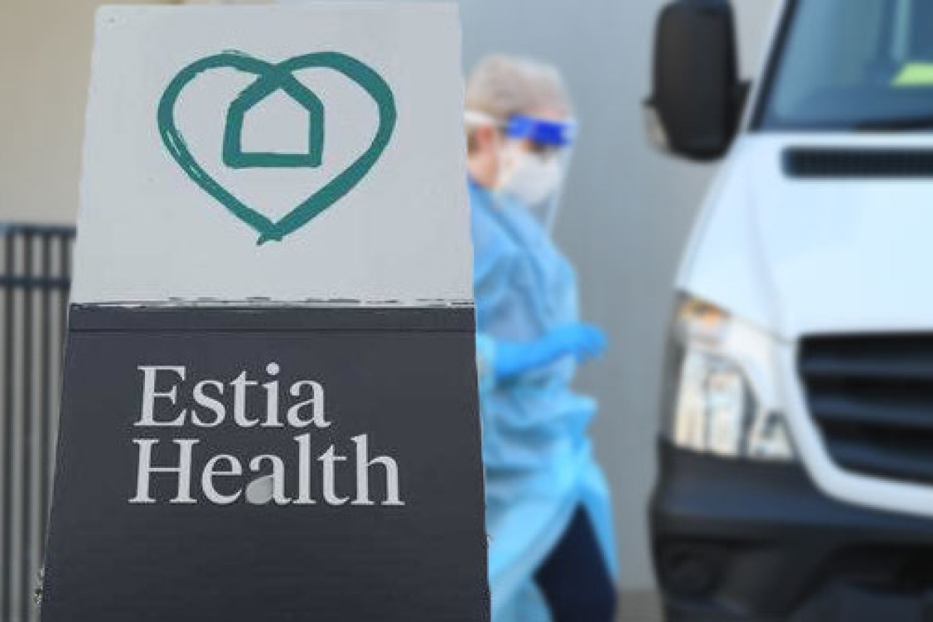 The Estia aged care facility is in lockdown, with some of the elderly moved to hospital.