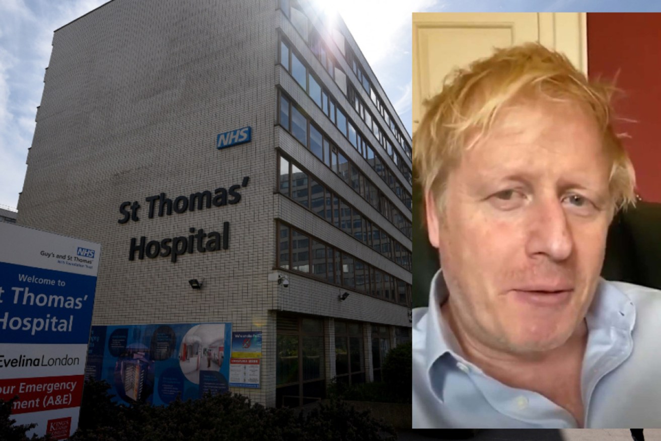 Boris Johnson (inset) was moved to hospital on Sunday (local time) after his condition worsened but he appears to be on the mend.. 