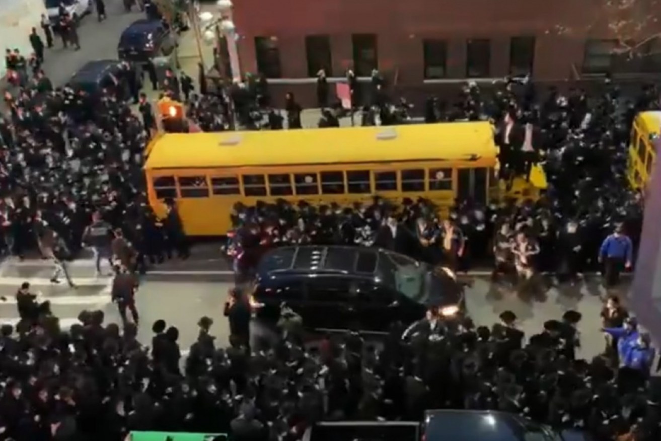 A massive crowd that turned out for the funeral of Rabbi Chaim Mertz prompted New York authorities to intervene.
