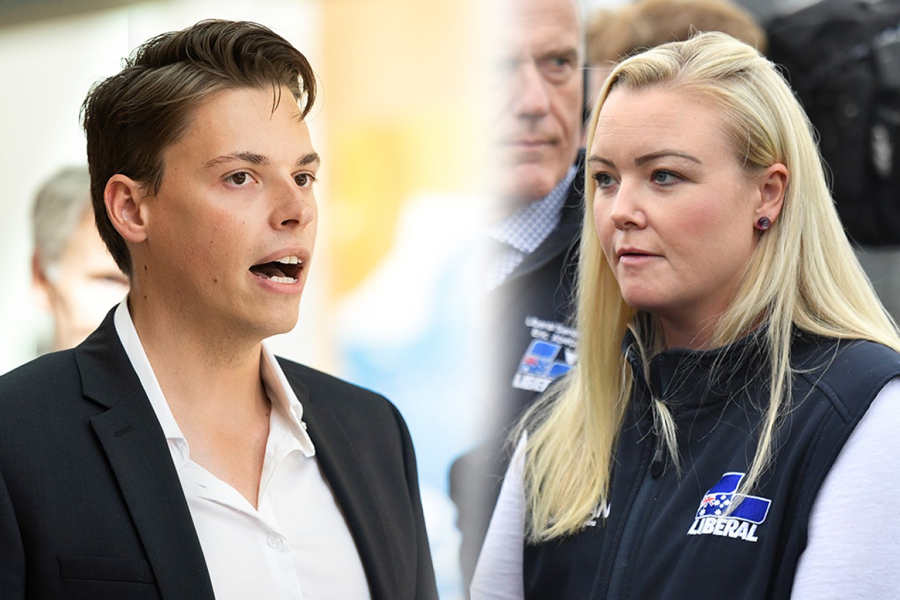 Labor candidate Luke Creasey and Liberal candidate Jessica Whelan have stepped down over offensive online comments.