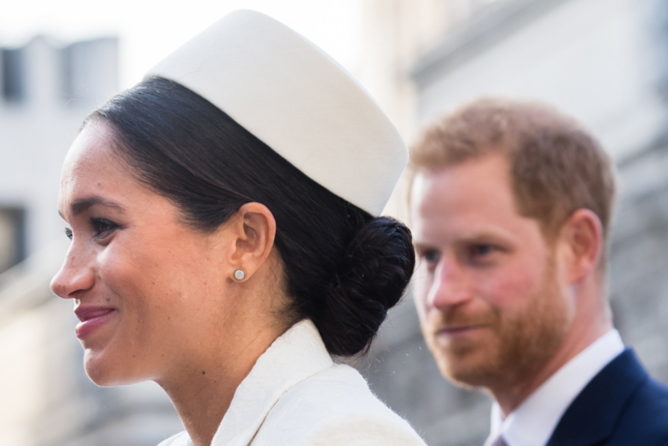 The Duke and Duchess of Sussex at Westminster Abbey on March 11, Meghan's last day at work before maternity leave.