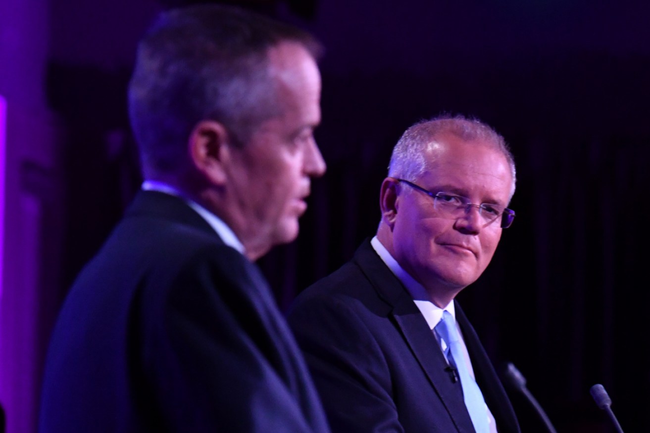 PM and Bill Shorten at the final leaders' debate. Photo: AAP