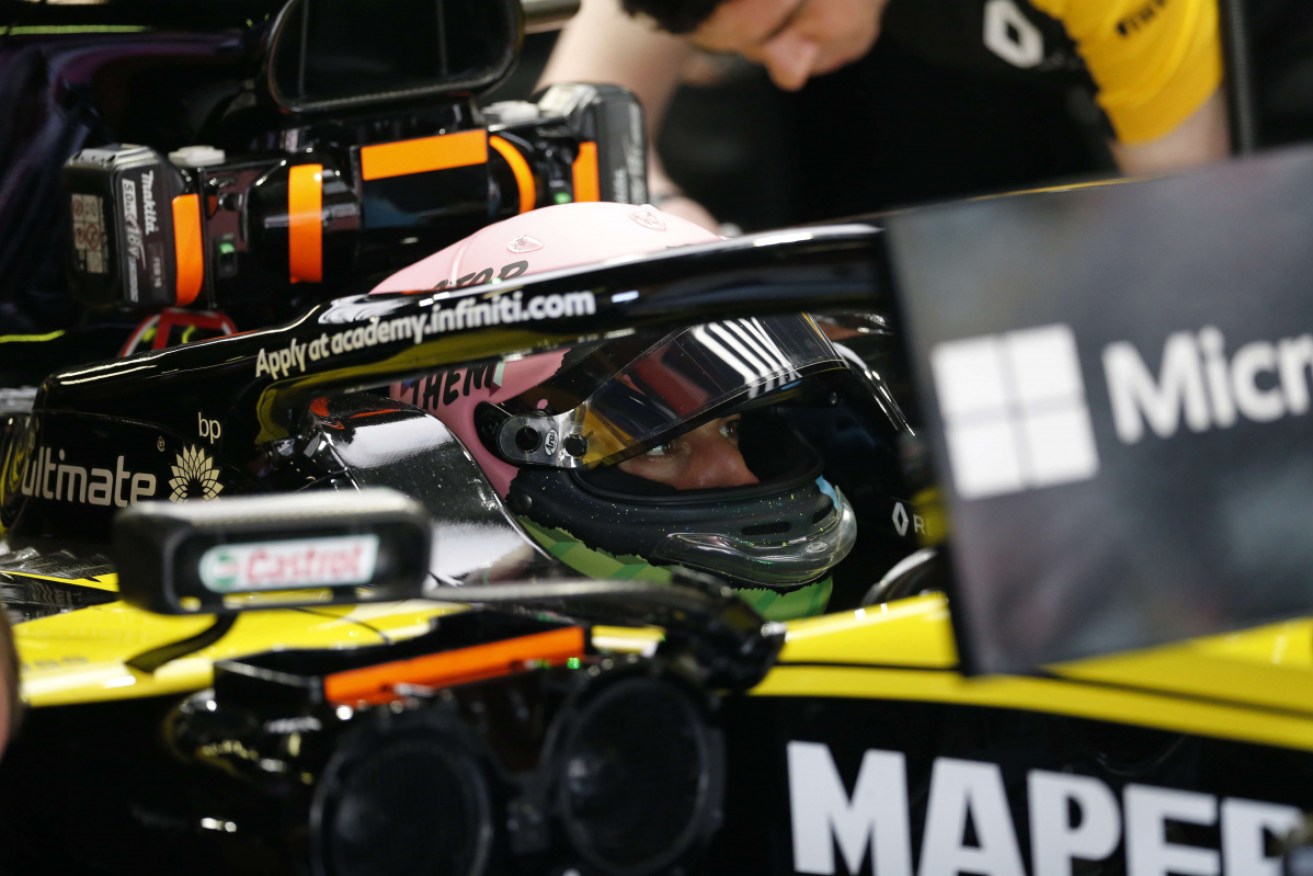 Daniel Ricciardo prepares for action at the Spanish Grand Prix.