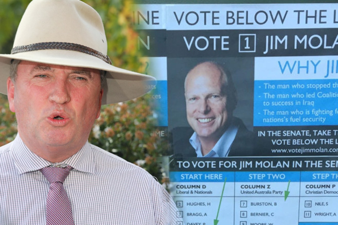 Former Nationals leader Barnaby Joyce says the unauthorised voting ticket endangers the Coalition agreement.