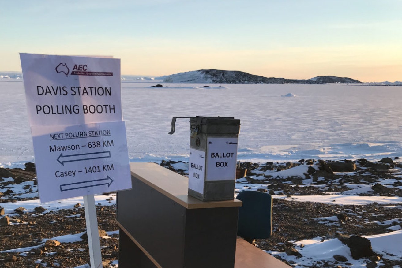 The polling booth at Davis Station, Antarctica. 