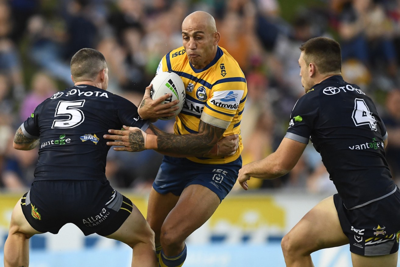 Blake Ferguson brushes aside opponents during his days with the Eels, but his current woes will be harder to shake.