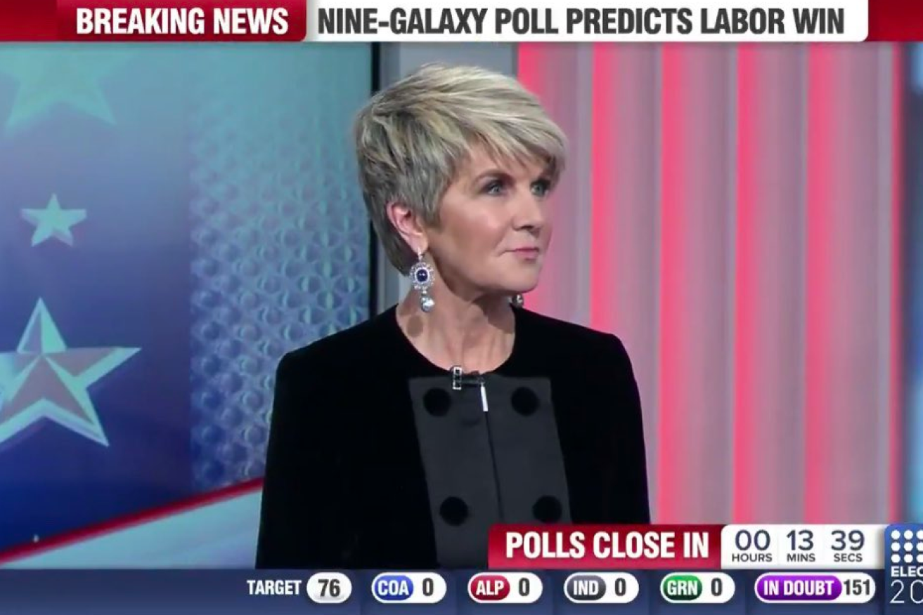 Julie Bishop appeared on the Nine Network where she provided commentary throughout the evening. 