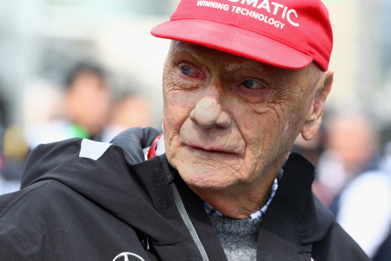 Mercedes GP non-executive chairman Niki Niki Lauda looks on, on the grid before the Azerbaijan Formula One Grand Prix in 2018.