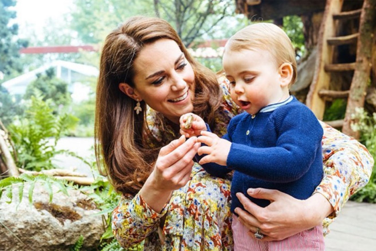 The Duchess of Cambridge with son Prince Louis at the Chelsea Flower Show on May 19.