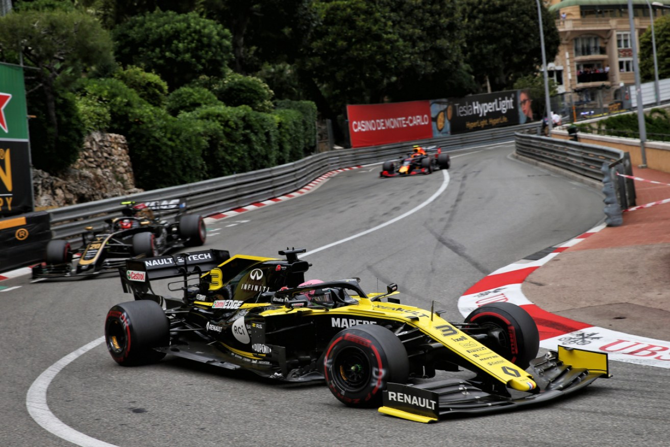 Daniel Ricciardo in the early stages of the Monaco Grand Prix when he was running fifth. 