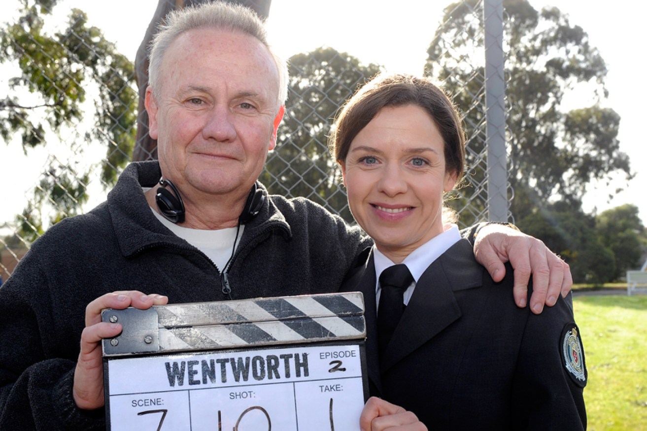 <i>Wentworth</i> director Kevin Carlin with Kate Atkinson in one of the show's first scenes in 2012.