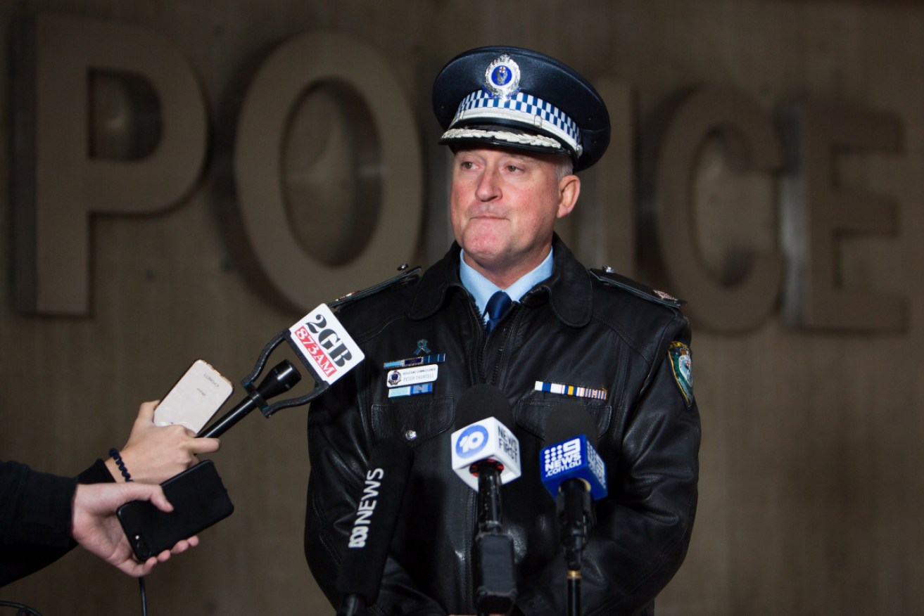 Assistant Commissioner Peter Thurtell speaks after NSW Police released details into the death of a man in Ingleburn on Friday. 