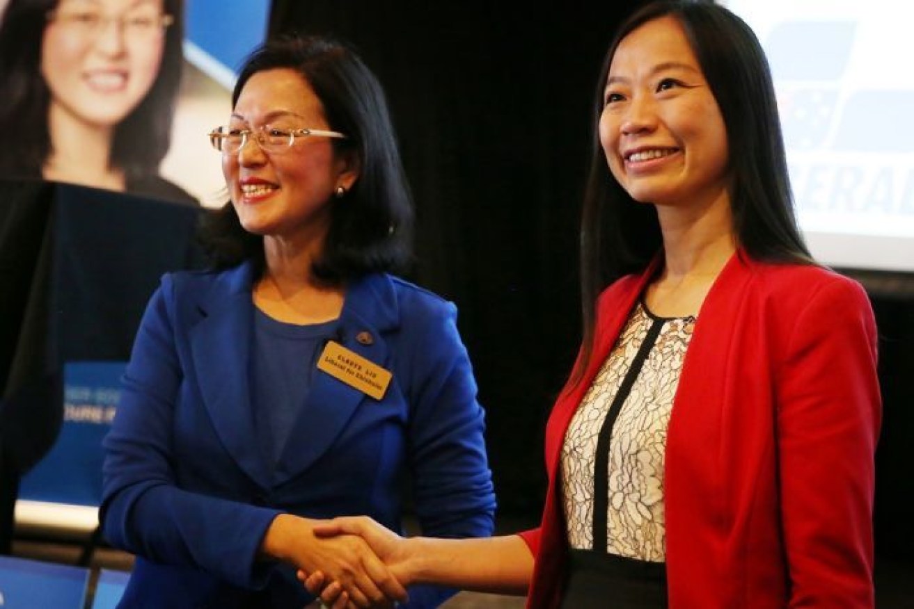Gladys Liu, left, leads by almost 1400 votes on a two-party preferred basis in Chisholm. 