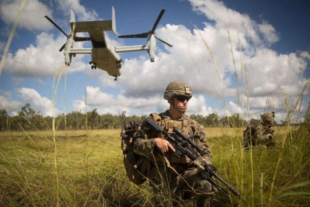 US Marines and Australian troops train together in the Northern Territory during May 2019.