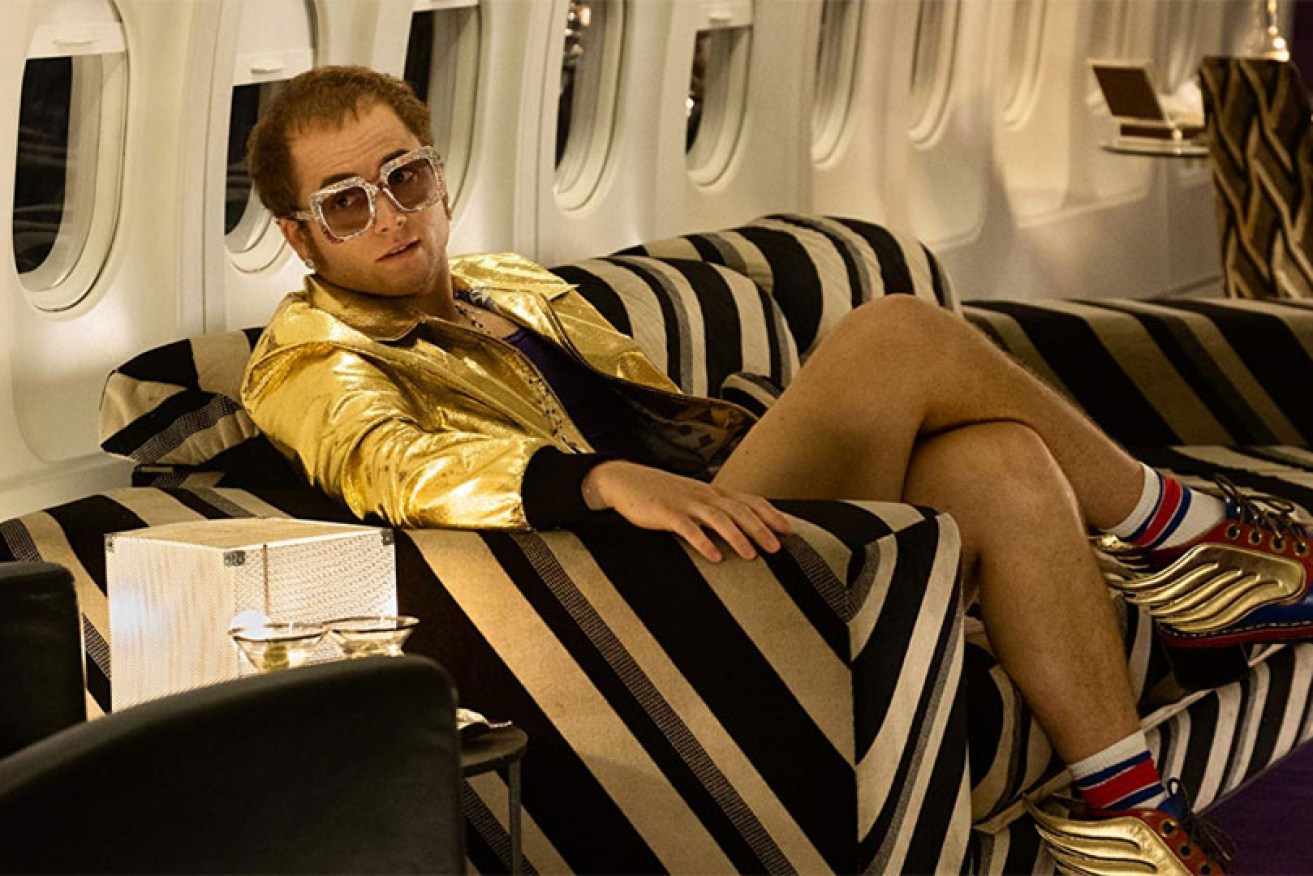 Taron Egerton as Elton John in the high-flying days that led to a downward spiral.