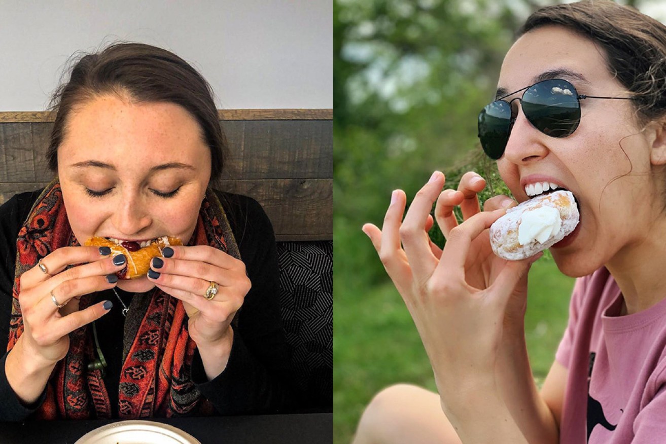 Women are openly sharing photos on Instagram of them tucking into food as a way of pushing back against stereotypes. 