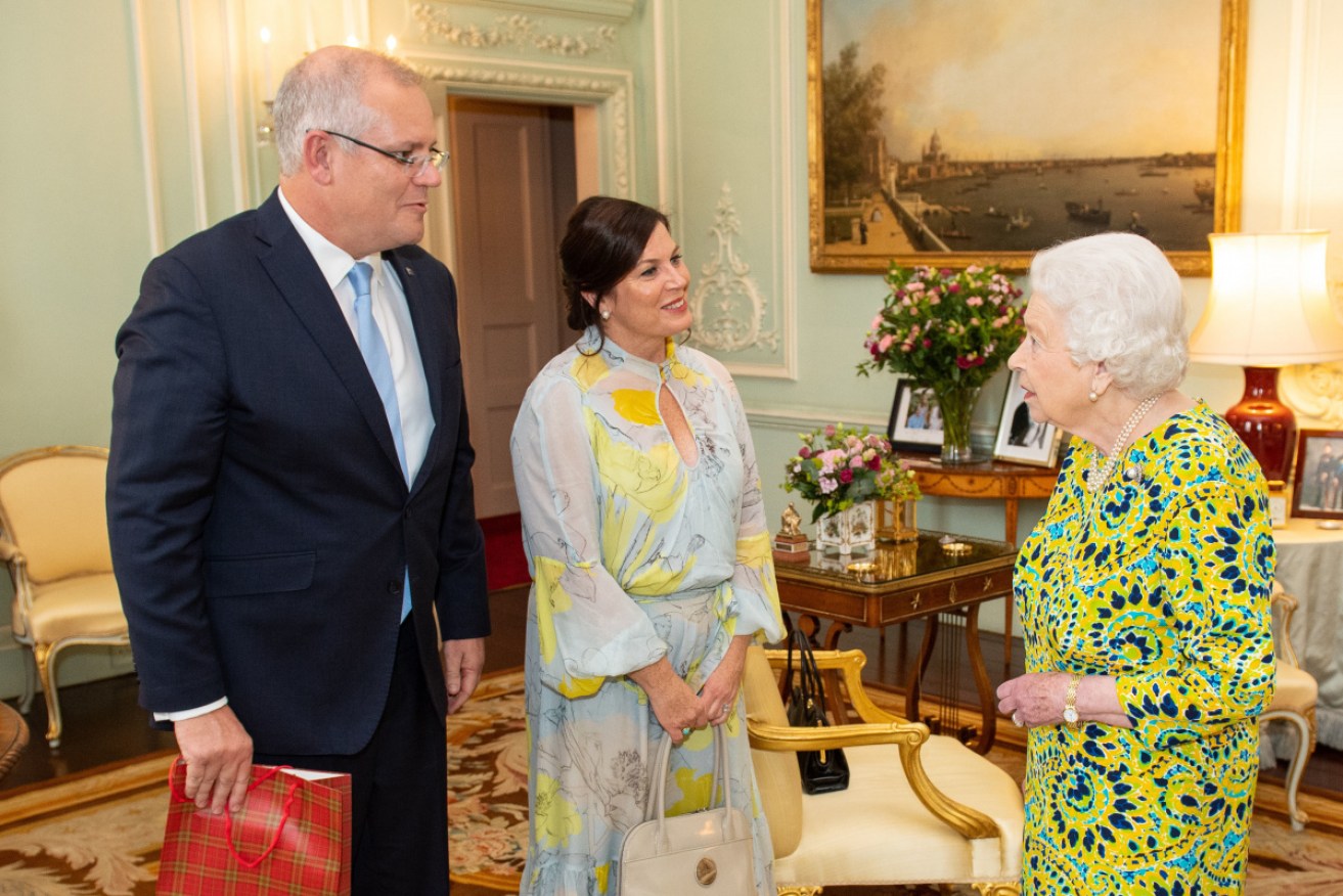 PM Scott Morrison and his wife Jenny with the Queen at Buckingham Palace in June 2019.