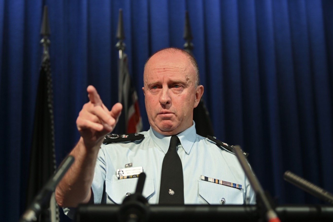 Acting AFP Commissioner Neil Gaughan speaks to the media following raids at the ABC in Sydney.