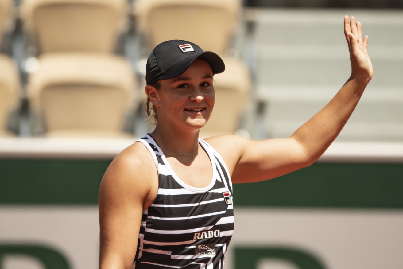 Ashleigh Barty advances to the French Open semi-final on Thursday night. 
