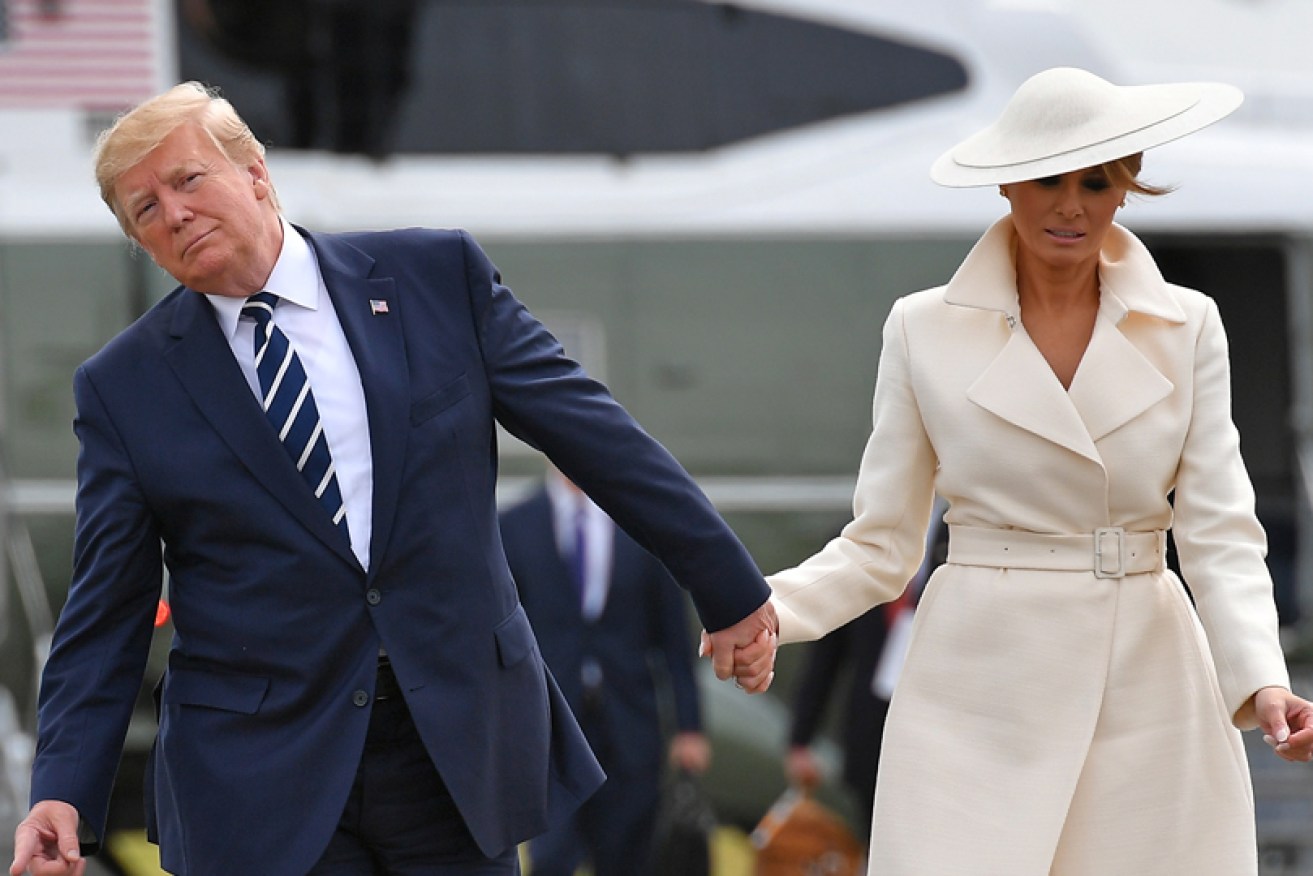 Donald and Melania Trump in Portsmouth for the 75th anniversary of D-Day on June 5.