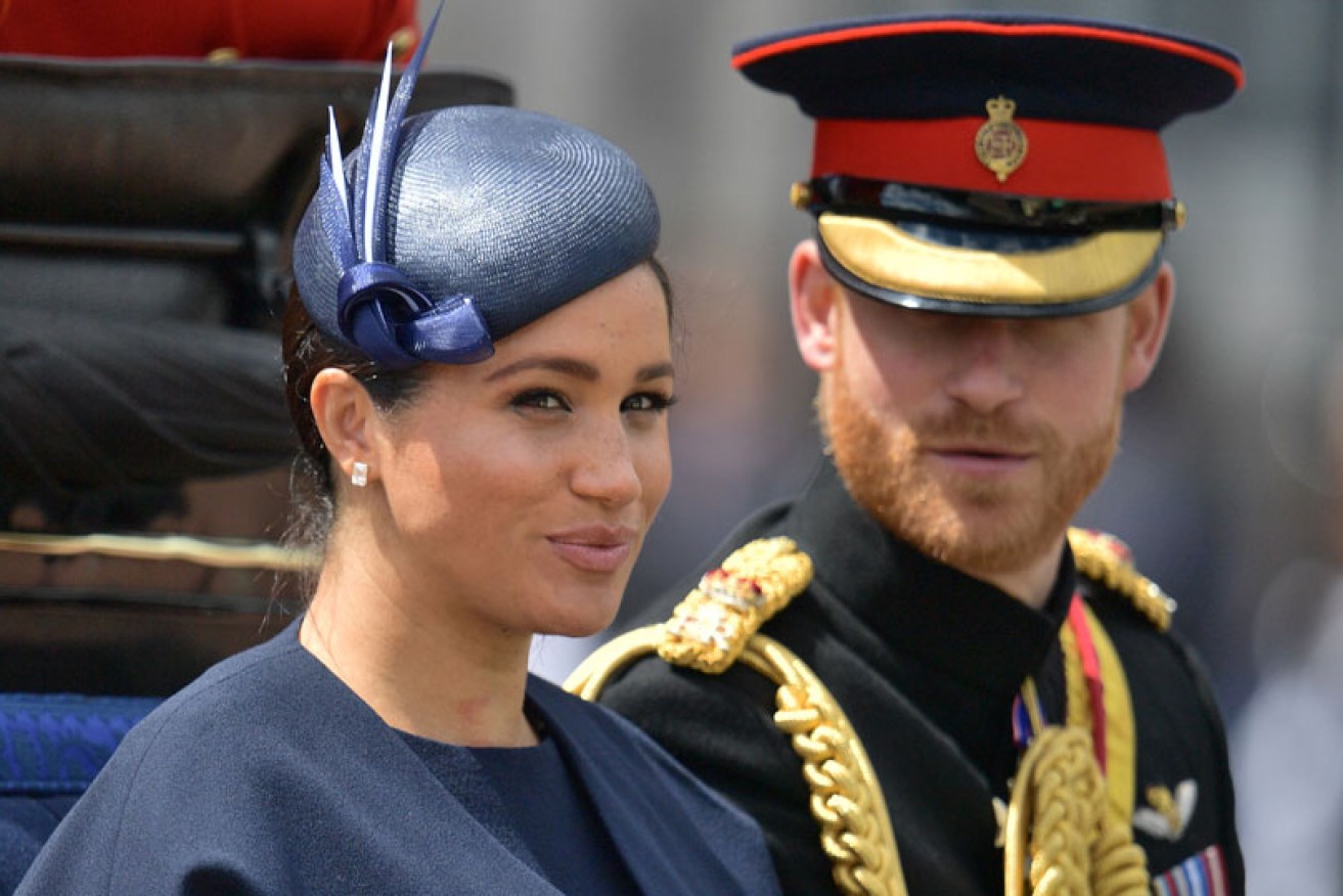 New parents the Duke and Duchess of Sussex at June 8's Trooping the Colour in London. 