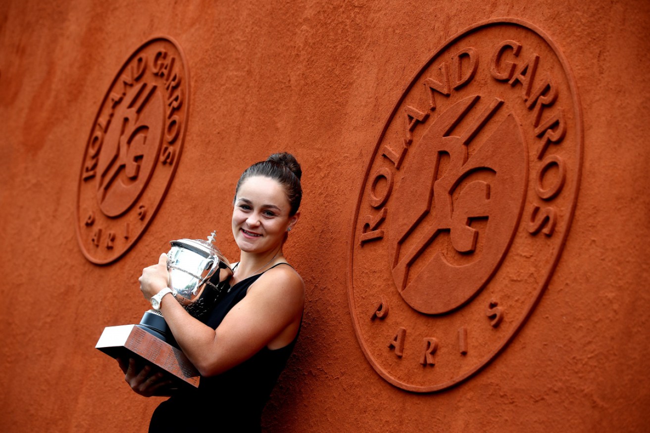 Winner: Ash Barty with the French Open trophy. 