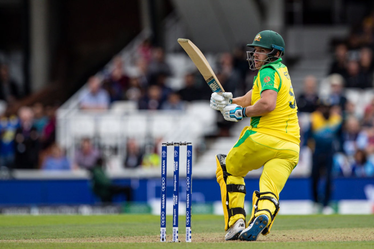 Aaron Finch in action for the Australian team earlier this year. Photo: AAP