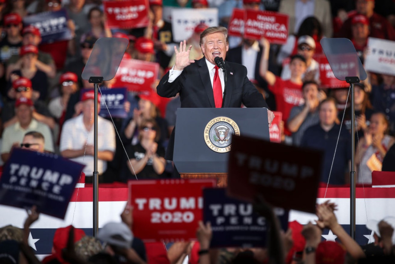 President Donald Trump speaks during a 'Make America Great Again' campaign rally in Pennsylvania. 