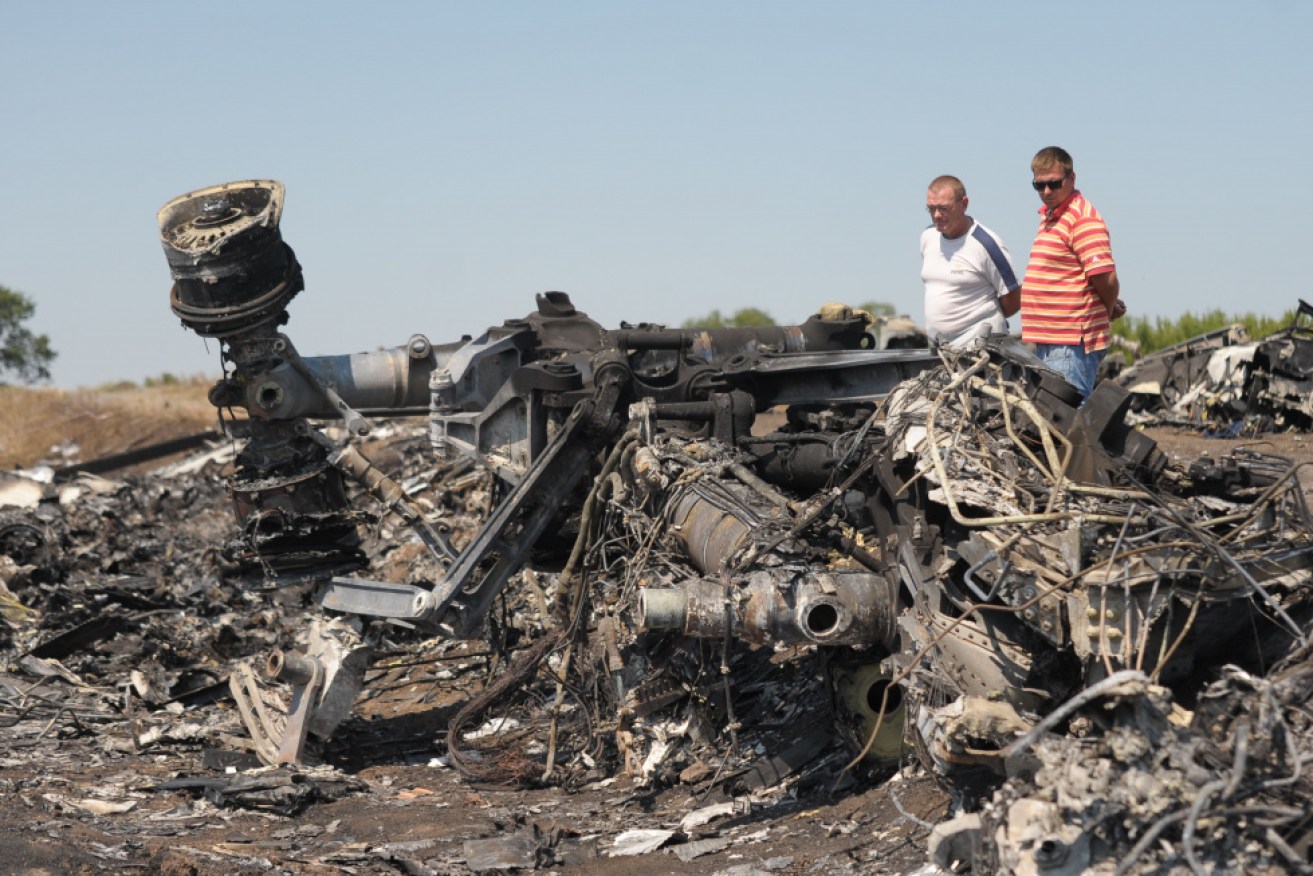 People visit the Malaysia Airlines flight MH17 crash site near the Grabovo town in Donetsk, Ukraine.