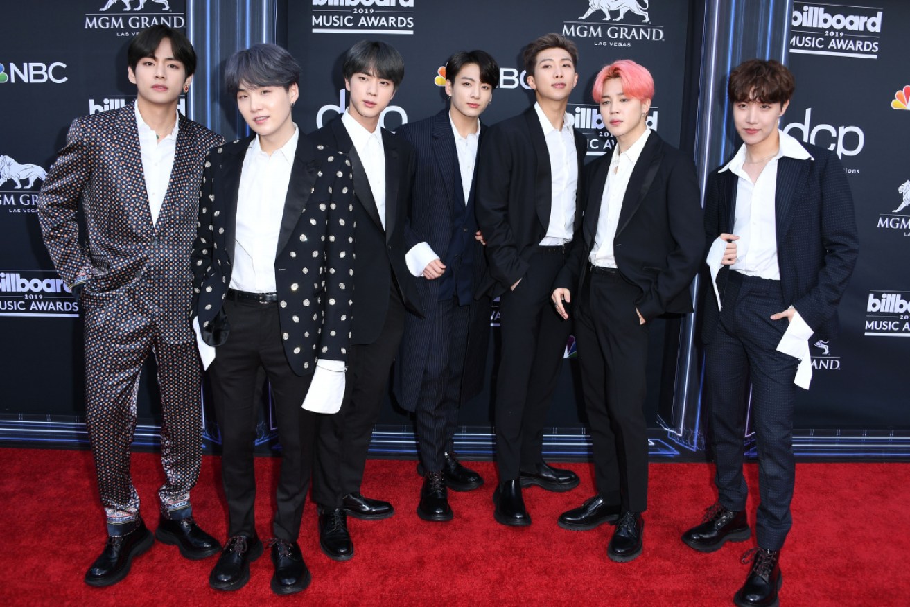 BTS band members pictured at the Billboard Music Awards in Las Vegas.