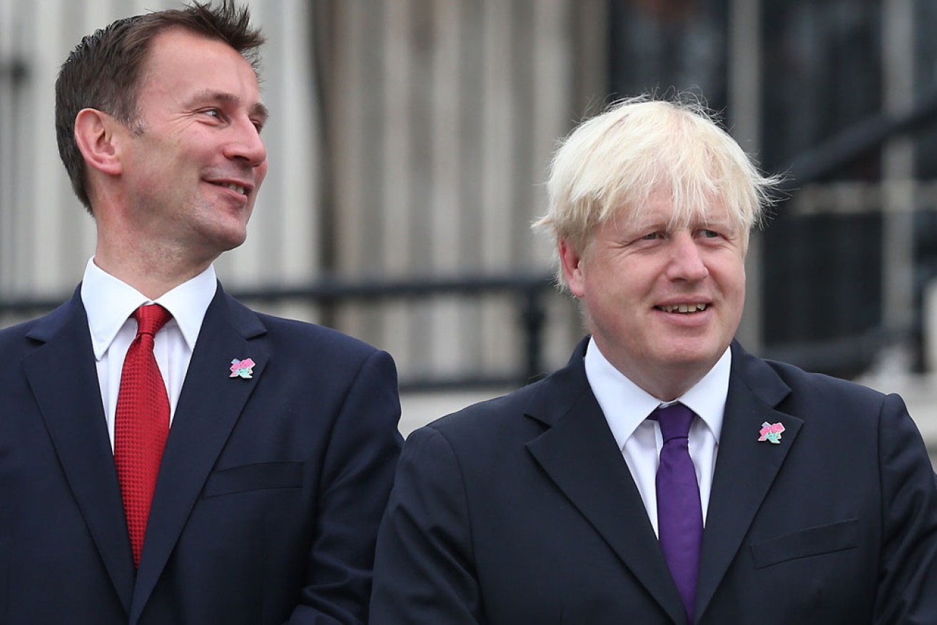 Mr Johnson (R) and Mr Hunt are the two remaining contenders to lead Britain.