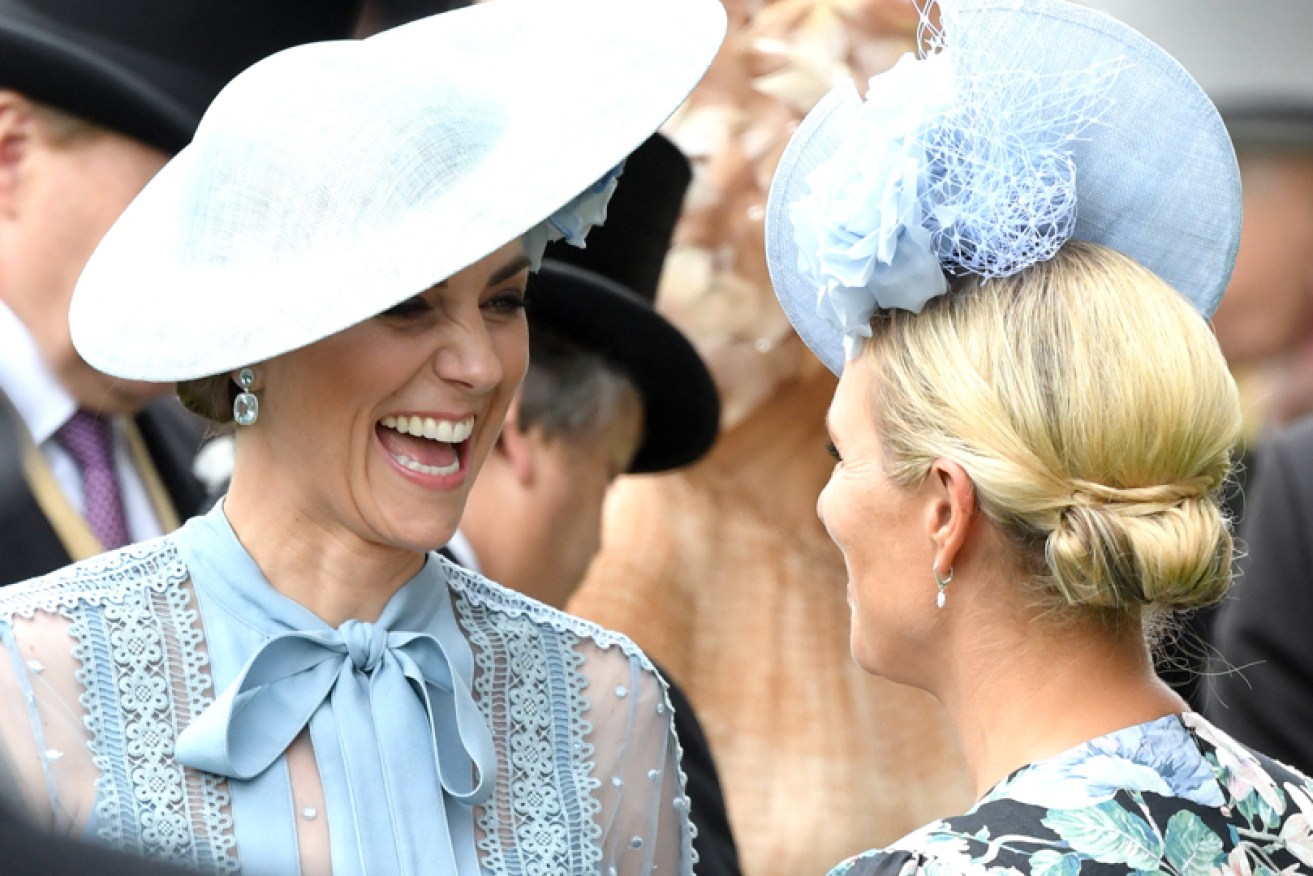 Kate Middleton in stitches with Zara Tindall at Royal Ascot on June 18, 2019.