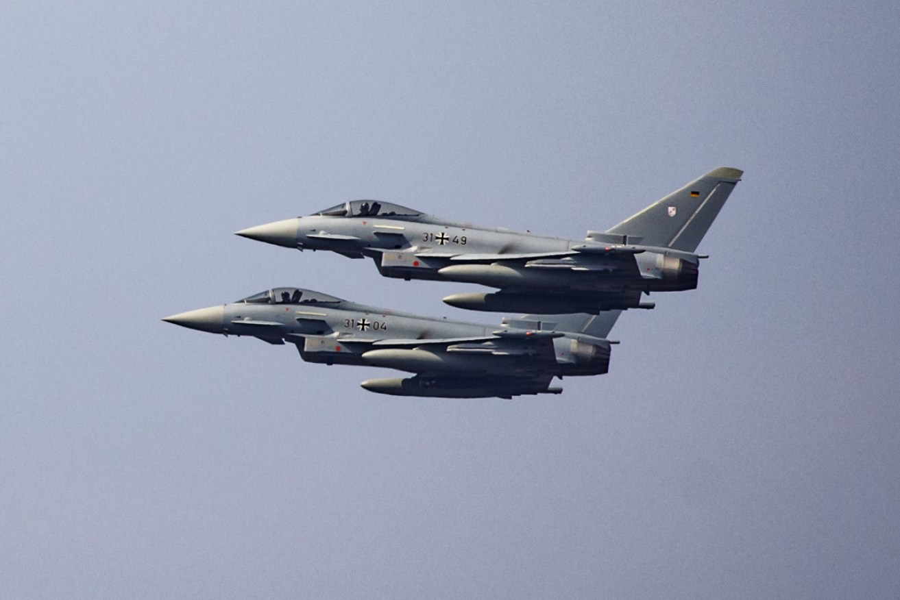 The Eurofighter jets collided 20 minutes after taking off.