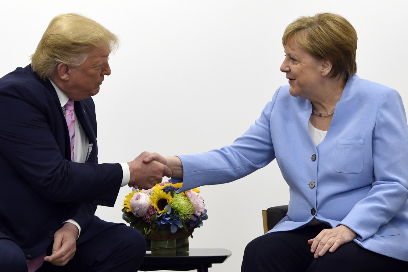 Angela Merkel and Donald Trump meet in Osaka on Friday.