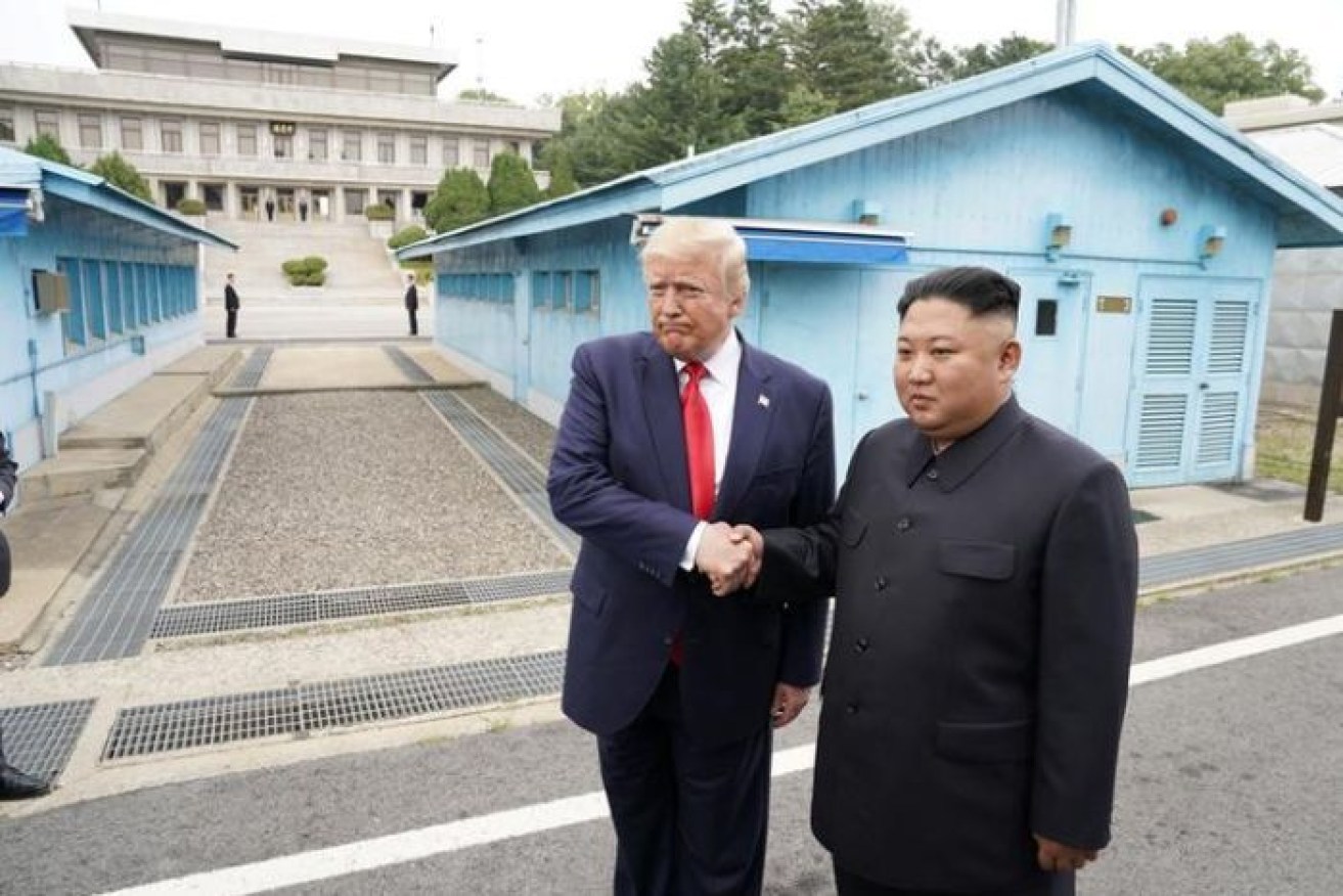 US President Donald Trump and Kim Jong-un at the Korean demilitarized zone in June 2019.